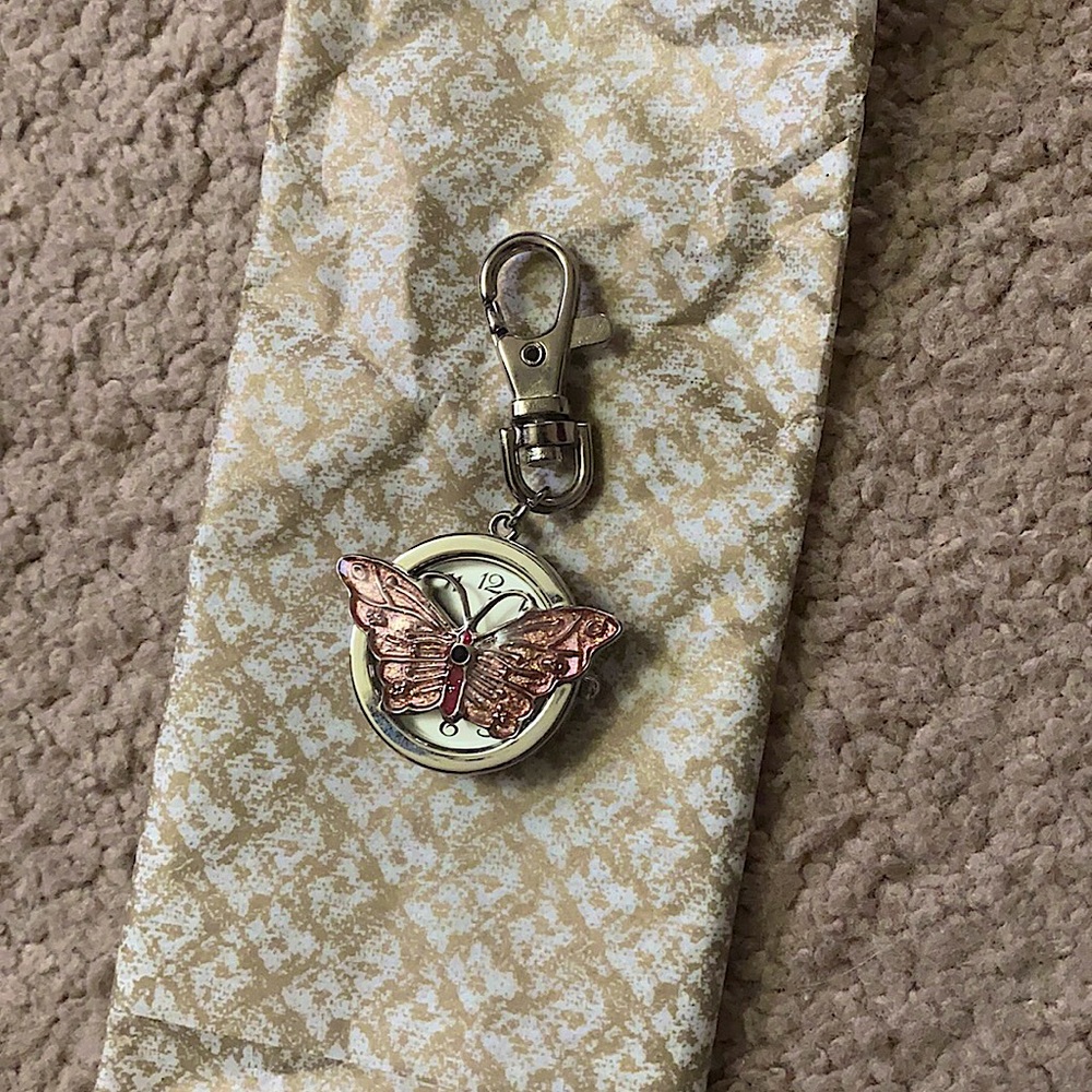 Butterfly pocket watch/key chain